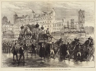 Funeral of the late M Thiers, the Procession on the Boulevard near the Chateau D